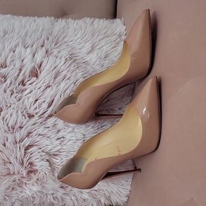 Louboutin Hot Chick 37.5 Blush 100mm